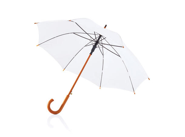 Deluxe 23" classic paraply hvit 